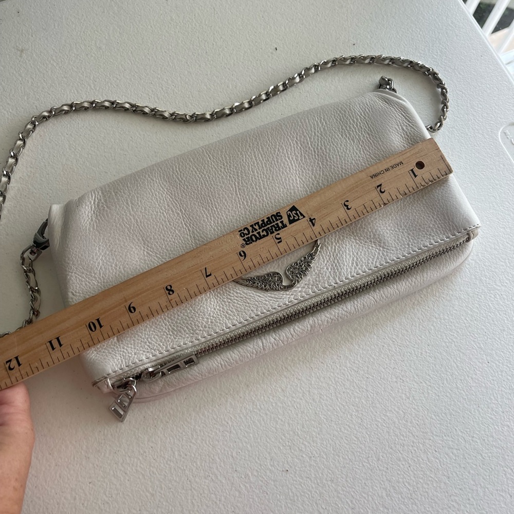 Zadig & Voltaire White Clutch with Silver Chain - Picture 4 of 10
